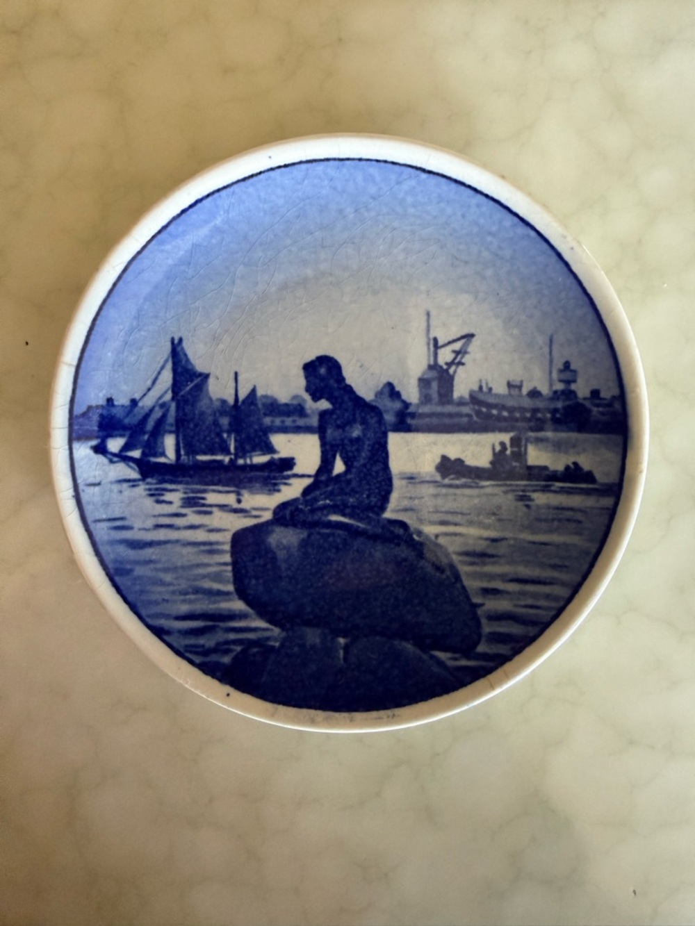 Vintage Miniature Porcelain Plate The Little Mermaid of Denmark